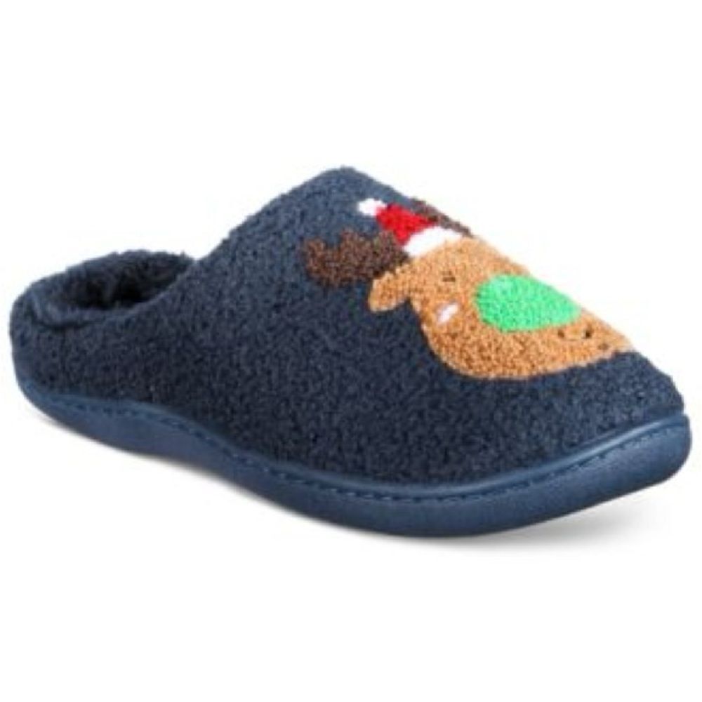Kids holiday reindeer slippers